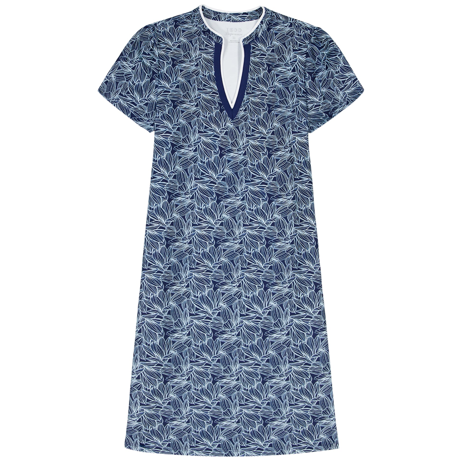 Izod SARA S/S PRINTED DRESS - MEDIEVAL BLUE
