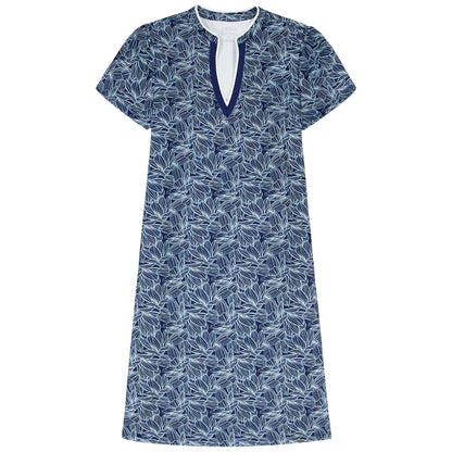 Izod SARA S/S PRINTED DRESS - MEDIEVAL BLUE