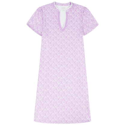 Izod SARA S/S PRINTED DRESS - SHEER LILAC