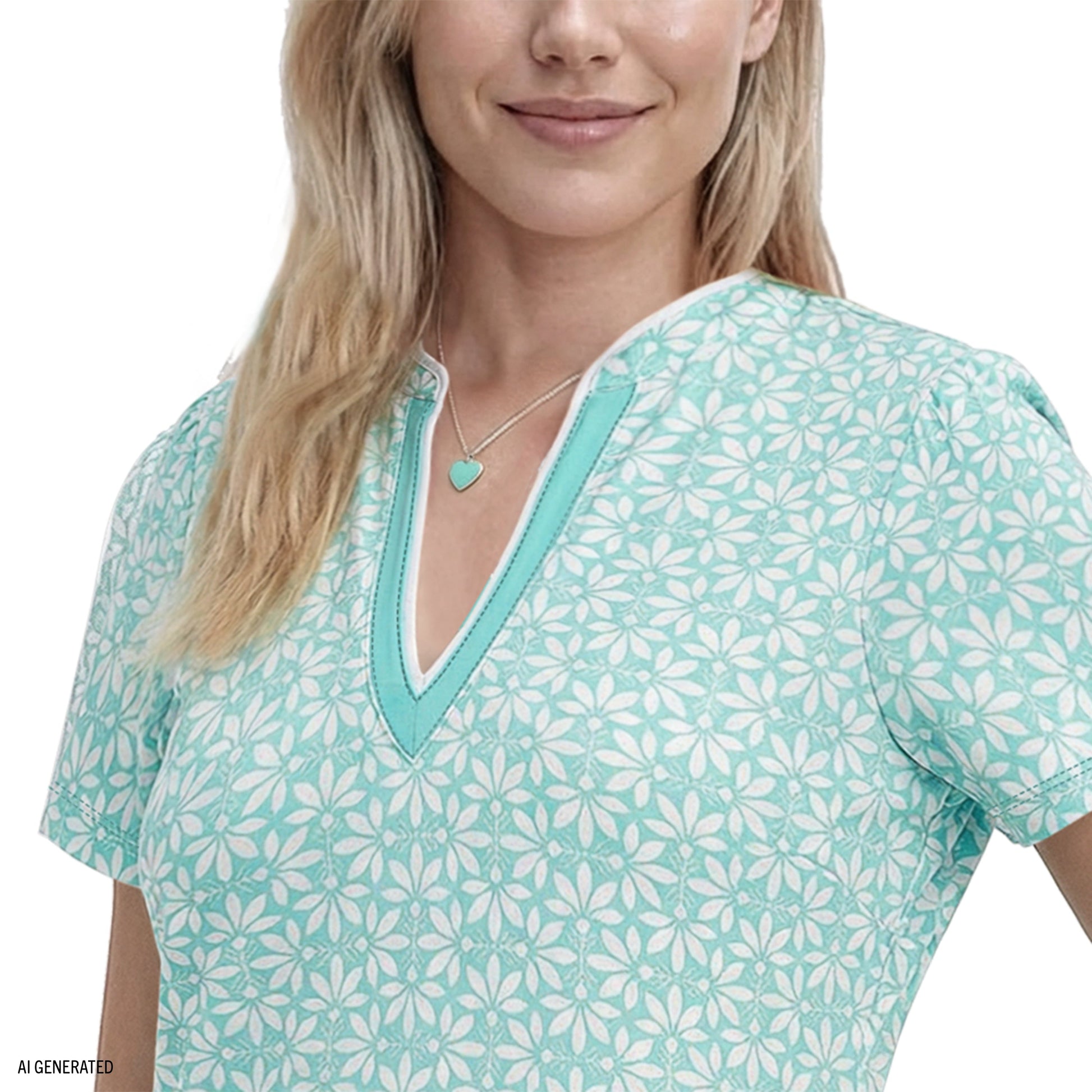 Izod SARA S/S PRINTED DRESS - ARUBA BLUE
