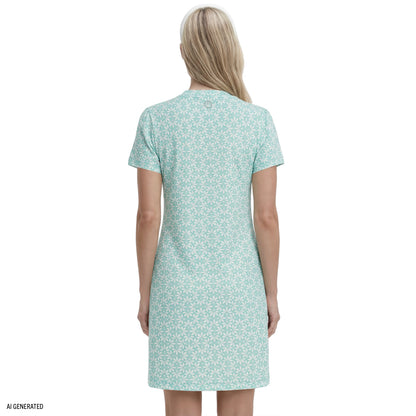 Izod SARA S/S PRINTED DRESS - ARUBA BLUE