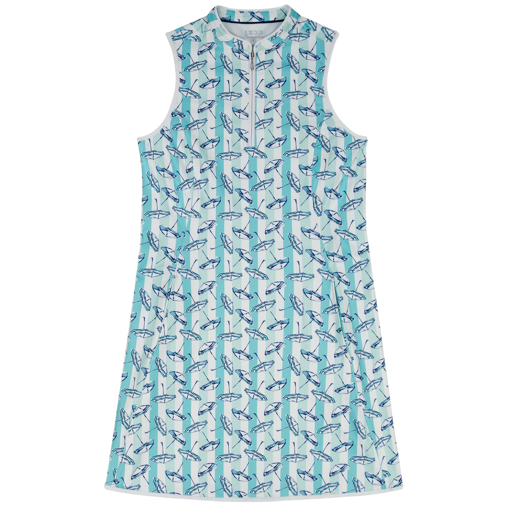 Izod L’ACEY ZIP COURT PRINTED DRESS - ARUBA BLUE
