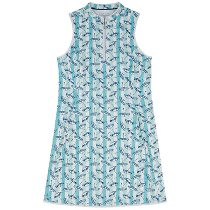Izod L’ACEY ZIP COURT PRINTED DRESS - ARUBA BLUE