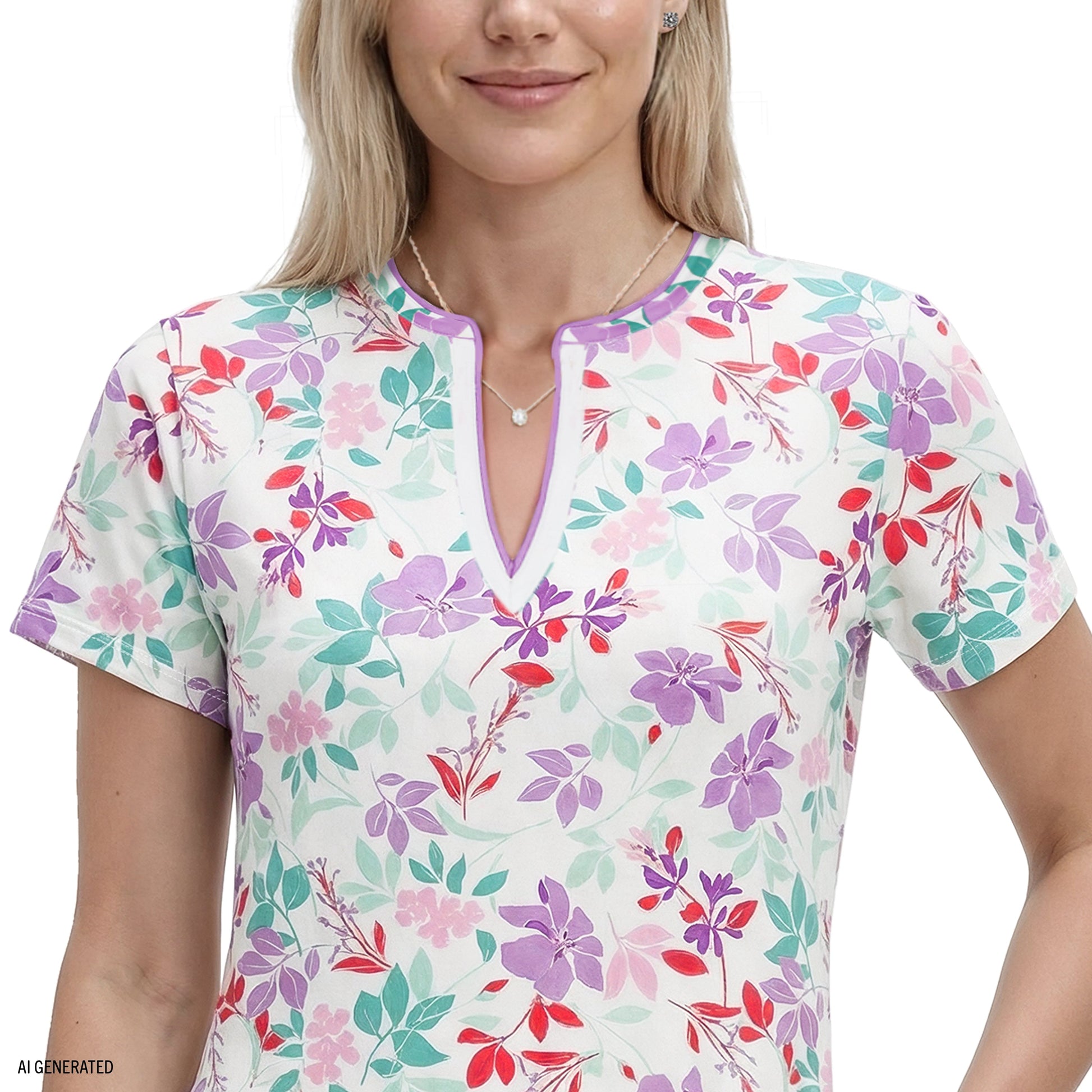 Izod SARA S/S PRINTED DRESS - BRIGHT WHITE