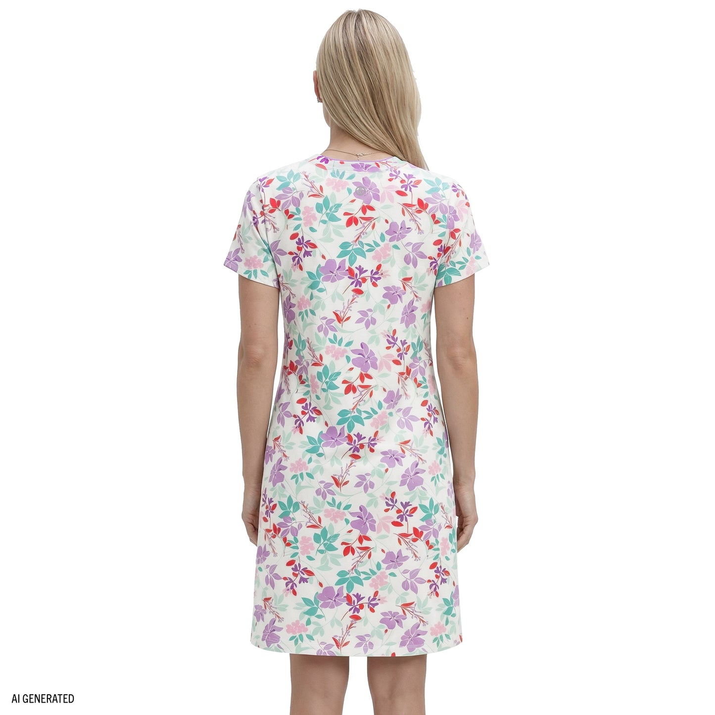 Izod SARA S/S PRINTED DRESS - BRIGHT WHITE