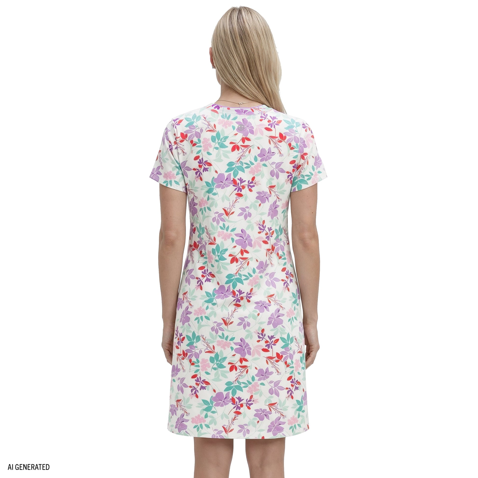 Izod SARA S/S PRINTED DRESS - BRIGHT WHITE