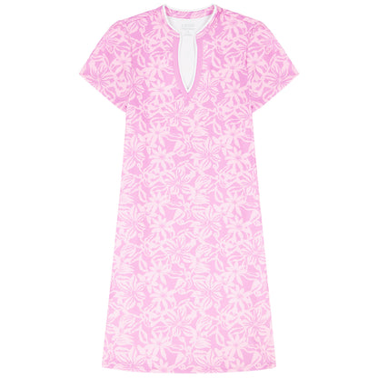 Izod SARA S/S PRINTED DRESS - OPERA MAUVE