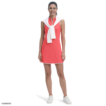Izod L’ACEY ZIP COURT DRESS - SUGAR CORAL