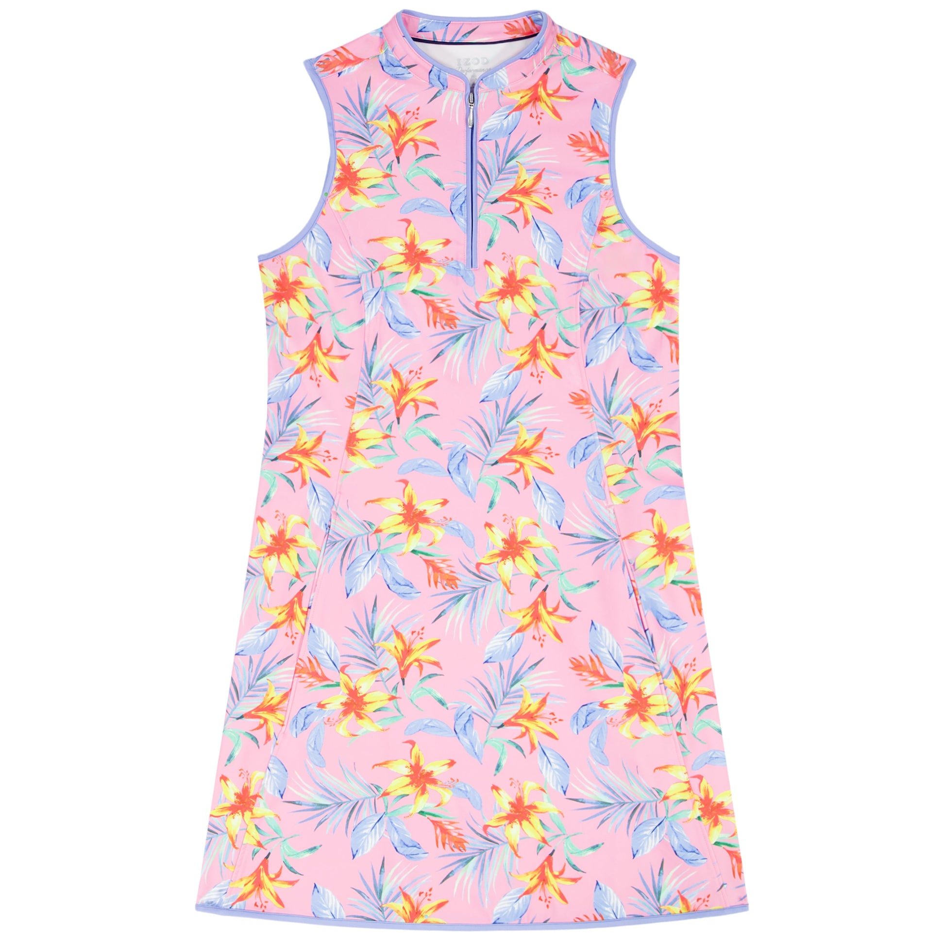 Izod L’ACEY ZIP COURT PRINTED DRESS - PRISM PINK
