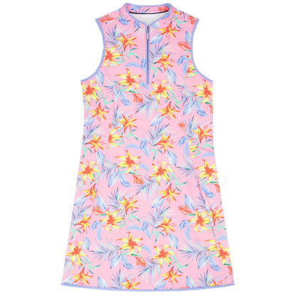 Izod L’ACEY ZIP COURT PRINTED DRESS - PRISM PINK