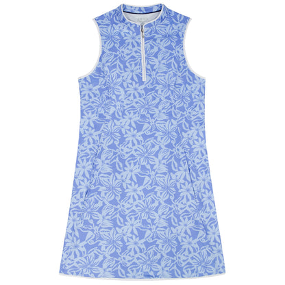 Izod L’ACEY ZIP COURT PRINTED DRESS - HYDRANGEA
