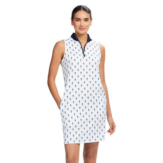 Izod Brianna Qzip A-Line Dress - Bright White