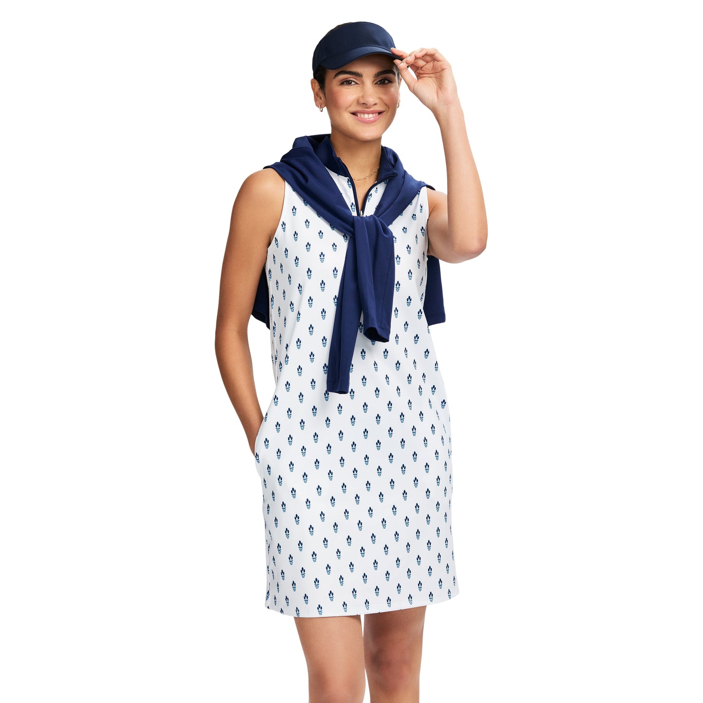 Izod Brianna Qzip A-Line Dress - Bright White