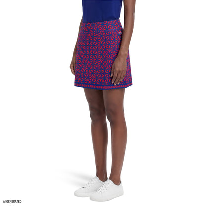 Izod BREE PRINTED SKORT - SODALITE BLUE