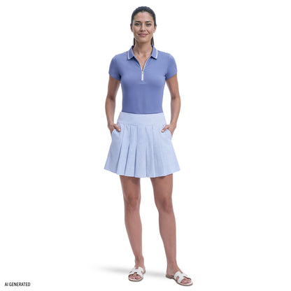 Izod PAULINE PLEATED PULL-ON SKORT - HYDRANGEA
