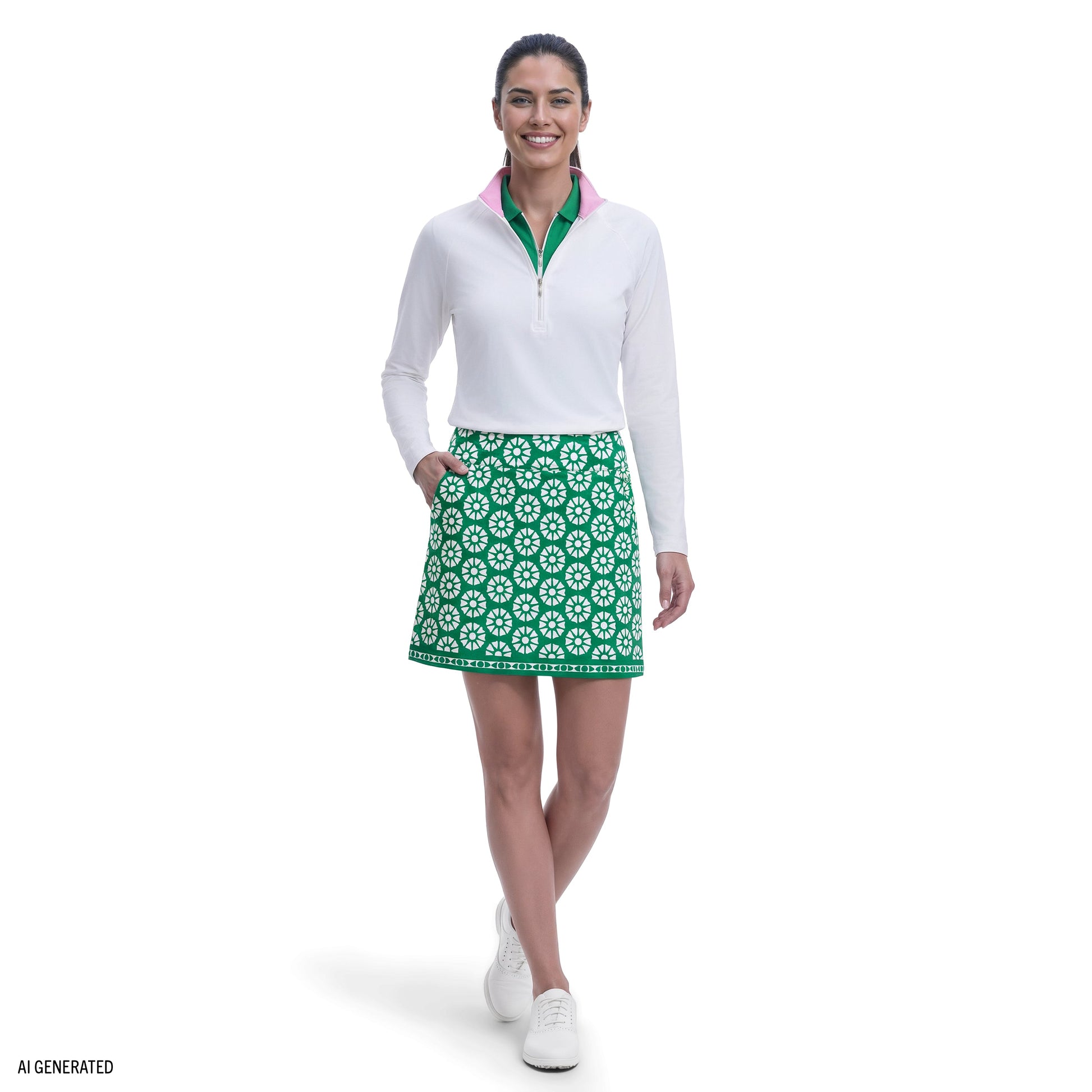 Izod BREE PRINTED SKORT - GREENLAKE