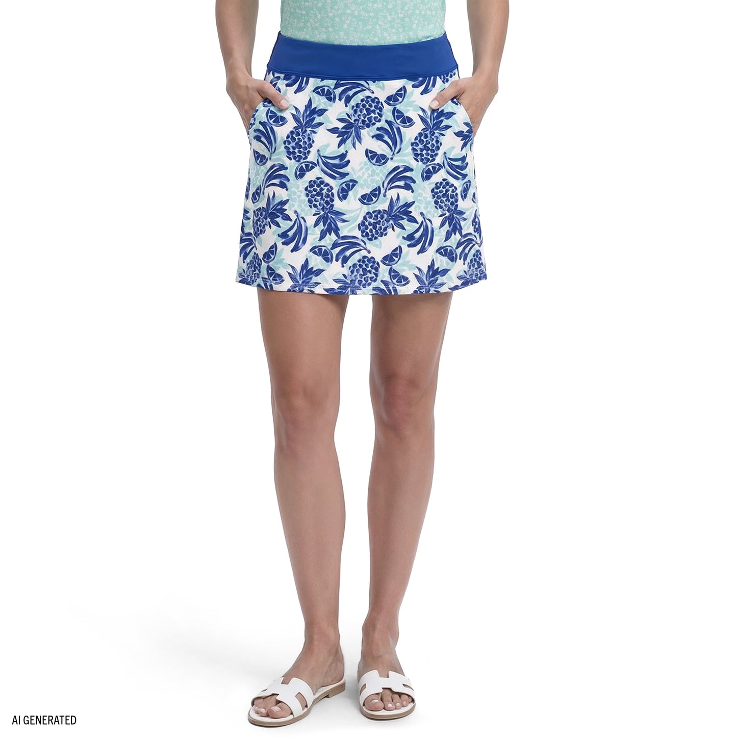 Izod BREE PRINTED SKORT - ARUBA BLUE