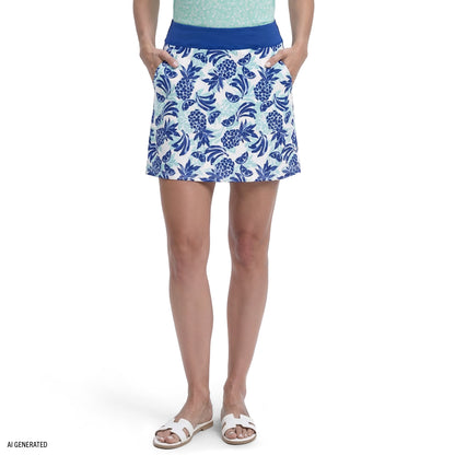 Izod BREE PRINTED SKORT - ARUBA BLUE