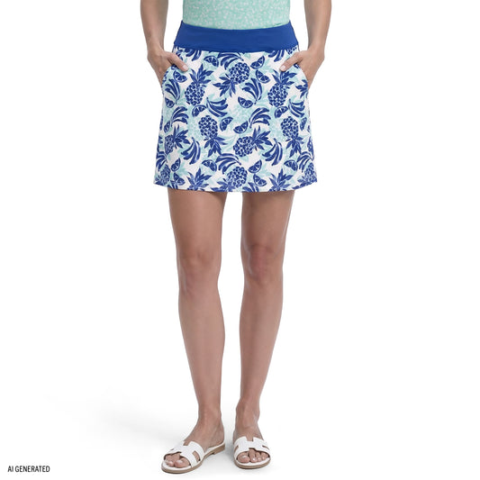 Izod BREE PRINTED SKORT - ARUBA BLUE