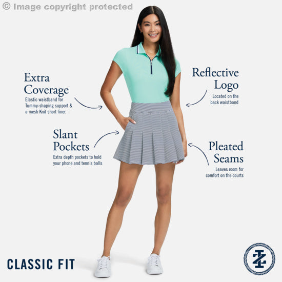 Izod PAULINE PLEATED ​PULL-ON SKORT - MEDIEVAL BLUE