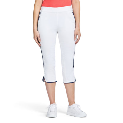 Izod BILLIE PIPED SOLID CAPRI PANT - BRIGHT WHITE