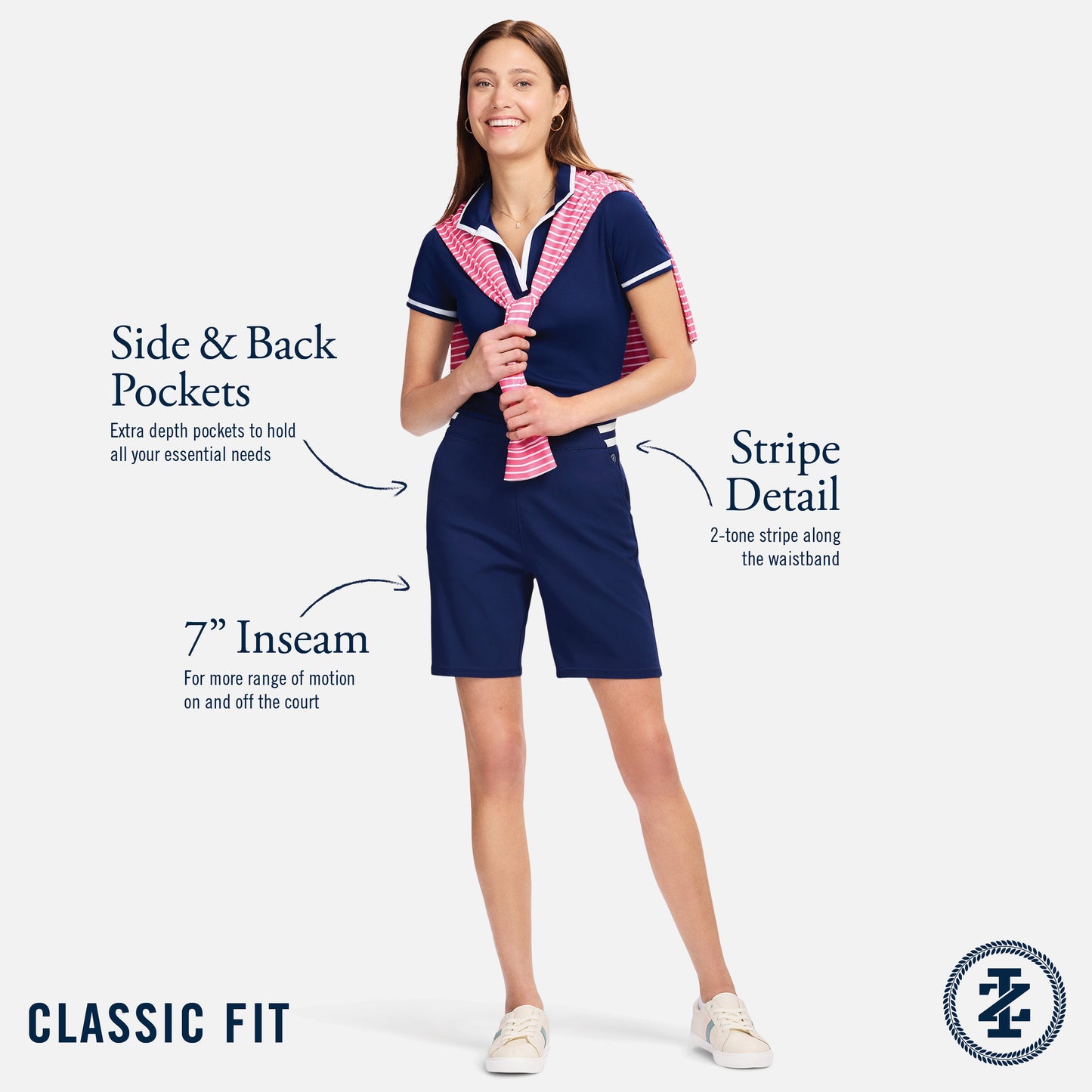 Izod KATHRYN CLUB SHORT - MEDIEVAL BLUE