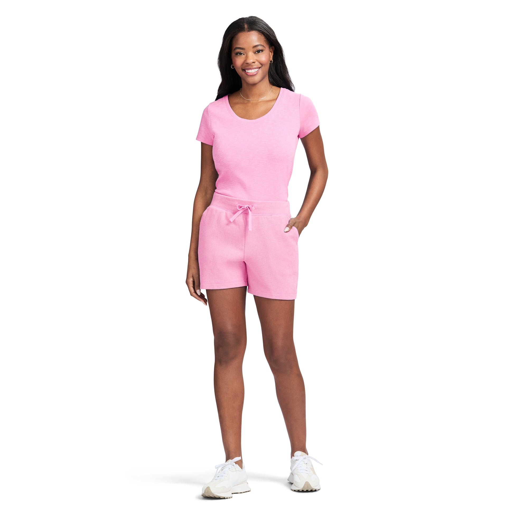 Izod Shara Pull-On Slub Short - Sachet Pink