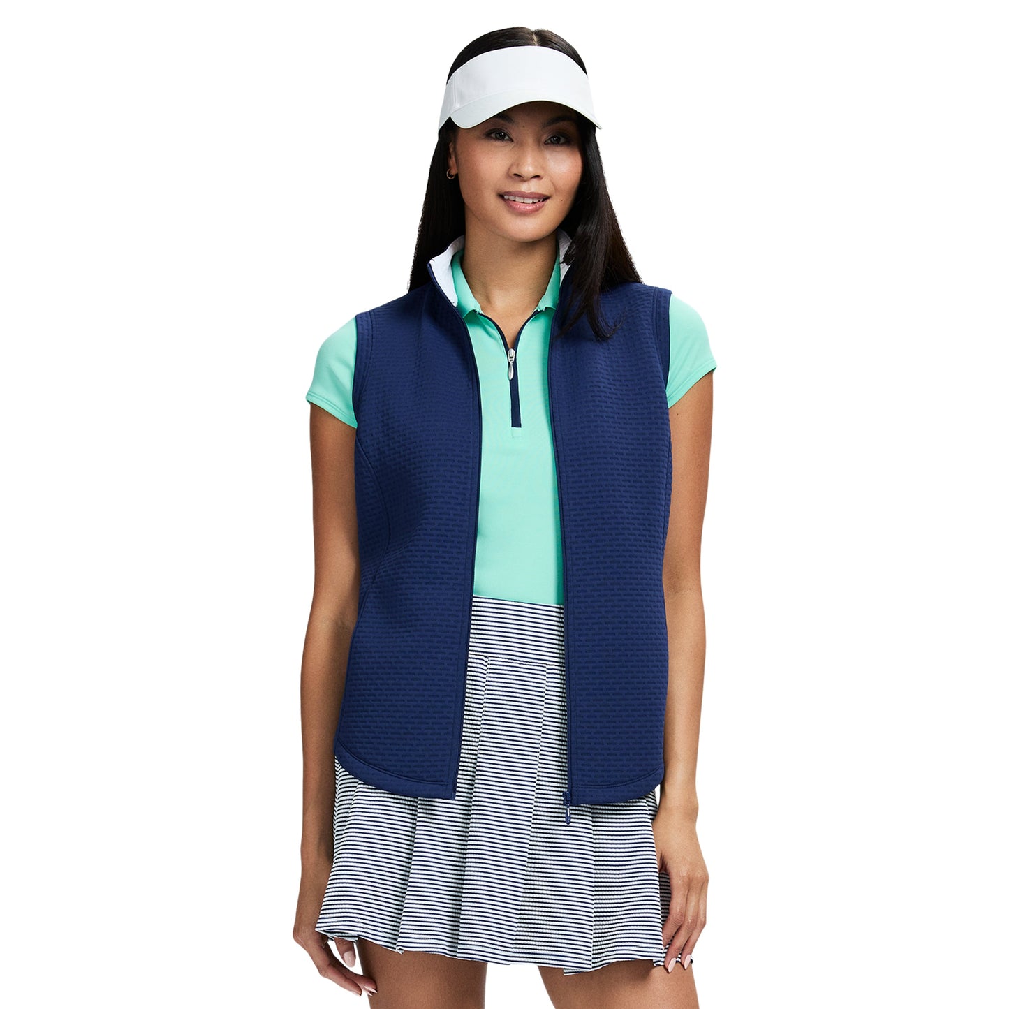 Izod CASSIE QUILTED​ FULL ZIP VEST - MEDIEVAL BLUE