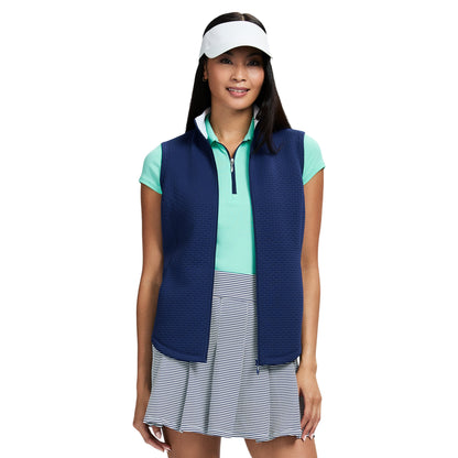 Izod CASSIE QUILTED​ FULL ZIP VEST - MEDIEVAL BLUE