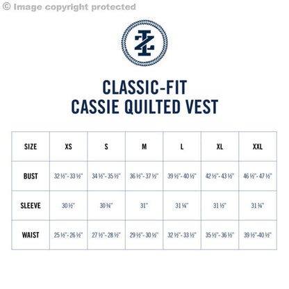 Izod CASSIE QUILTED​ FULL ZIP VEST - MEDIEVAL BLUE