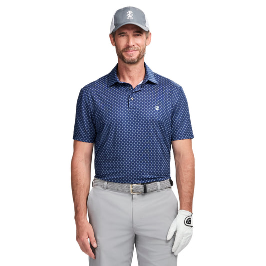 Izod GOLF SWINGFLEX ELITE PRINTED POLO - MEDIEVAL BLUE