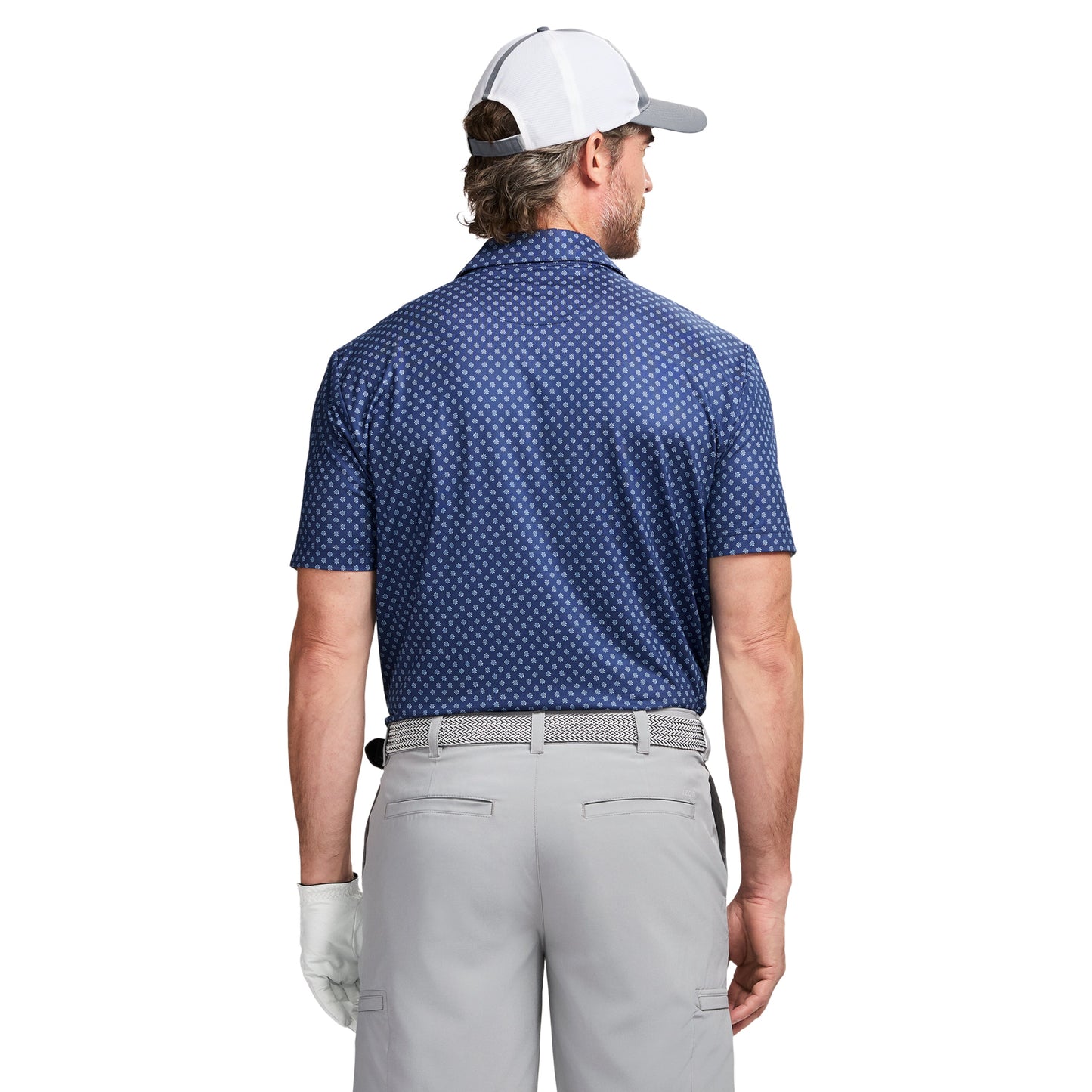 Izod GOLF SWINGFLEX ELITE PRINTED POLO - MEDIEVAL BLUE