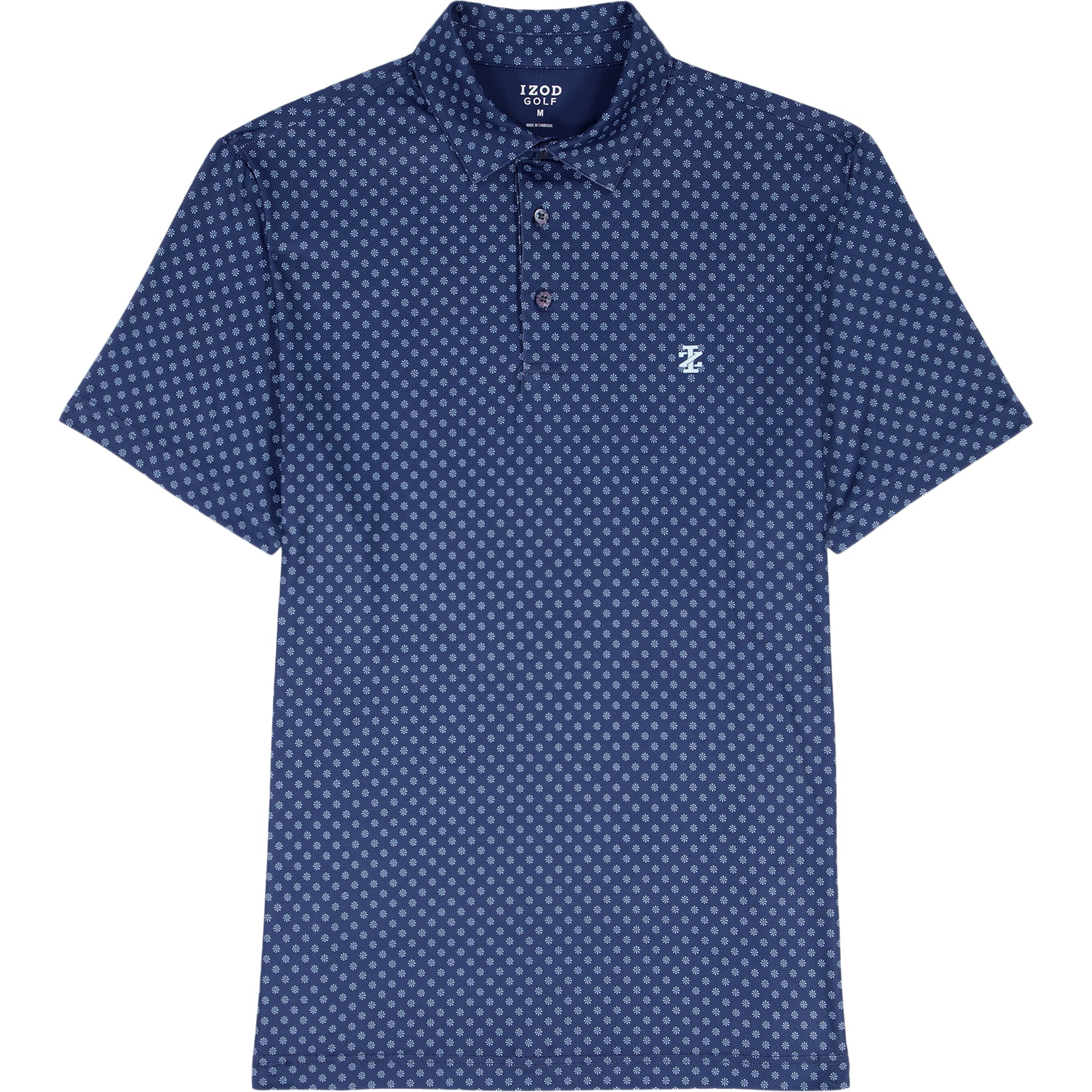 Izod GOLF SWINGFLEX ELITE PRINTED POLO - MEDIEVAL BLUE