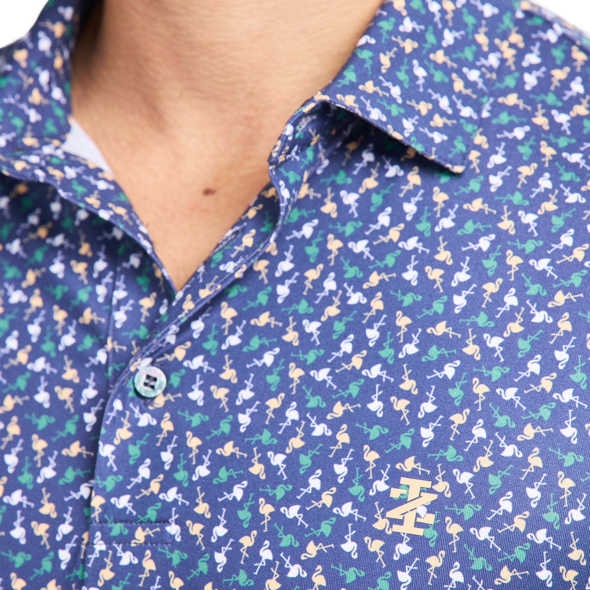 Izod GOLF SWINGFLEX ELITE PRINTED POLO - MEDIEVAL BLUE