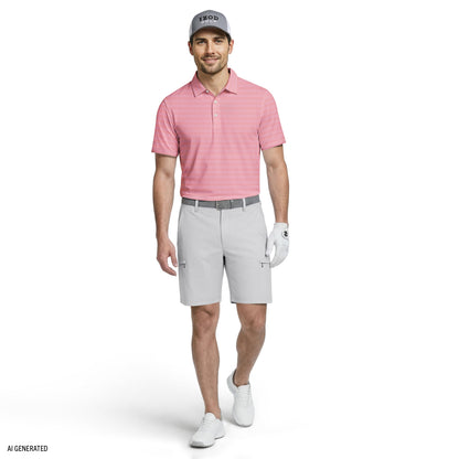 Izod GOLF SWINGFLEX ELITE PRINTED POLO - PINK LEMONADE