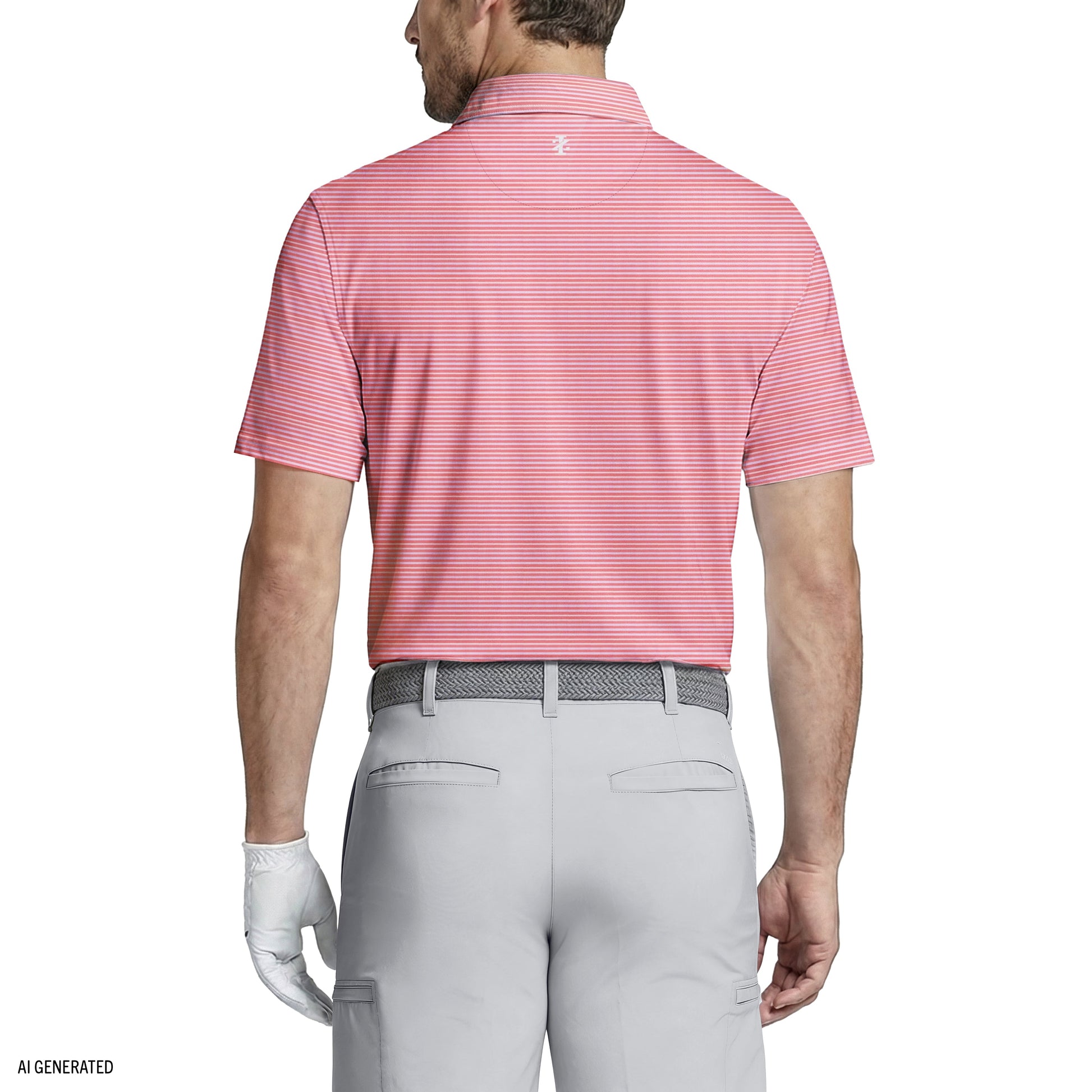Izod GOLF SWINGFLEX ELITE PRINTED POLO - PINK LEMONADE