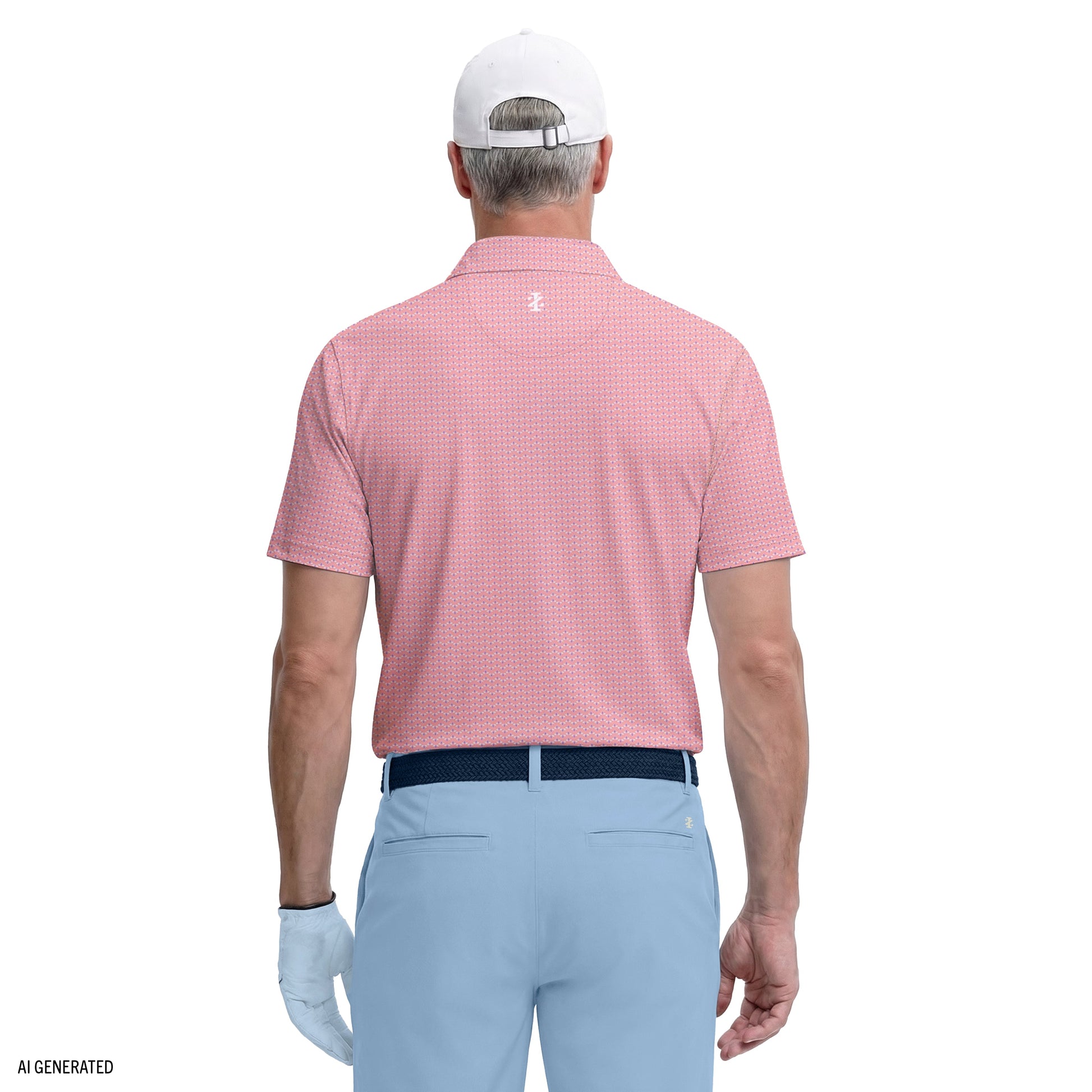 Izod GOLF SWINGFLEX ELITE PRINTED POLO - PINK LEMONADE