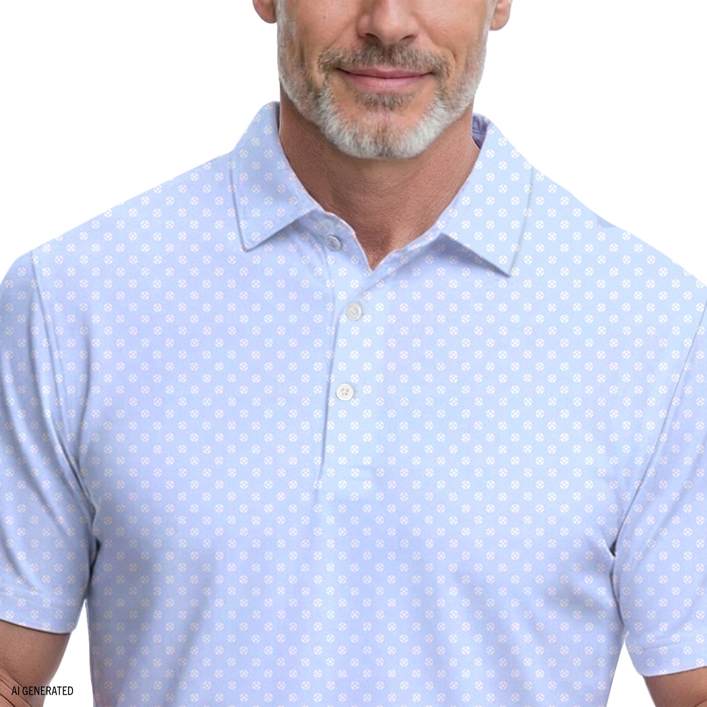 Izod GOLF SWINGFLEX ELITE PRINTED POLO - PLACID BLUE