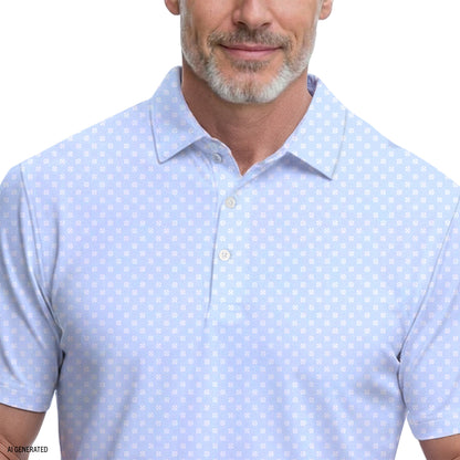 Izod GOLF SWINGFLEX ELITE PRINTED POLO - PLACID BLUE