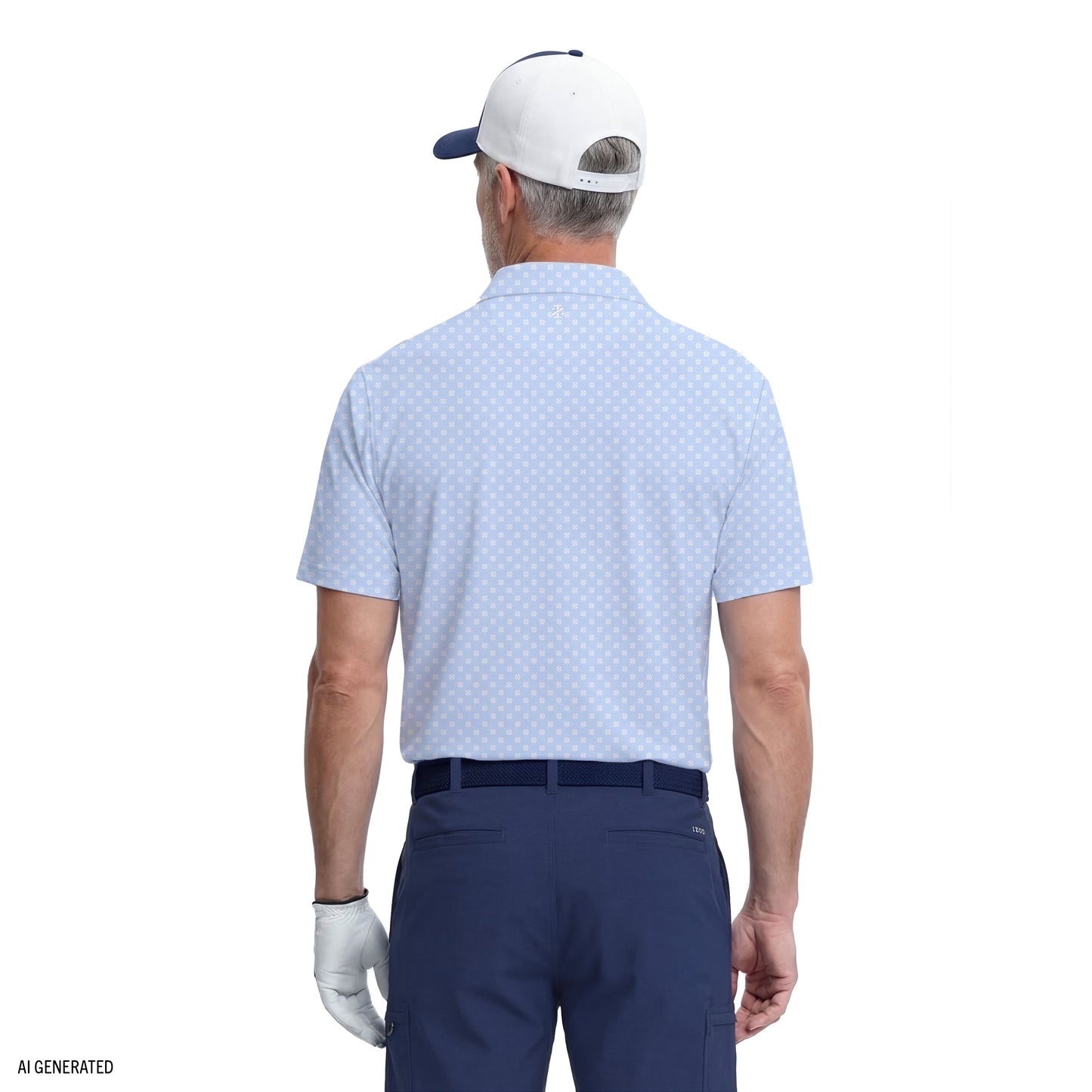 Izod GOLF SWINGFLEX ELITE PRINTED POLO - PLACID BLUE