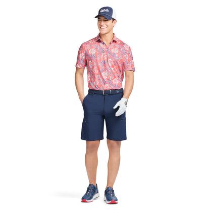 Izod GOLF SWINGFLEX ELITE PRINTED POLO - ROSE OF SHARON