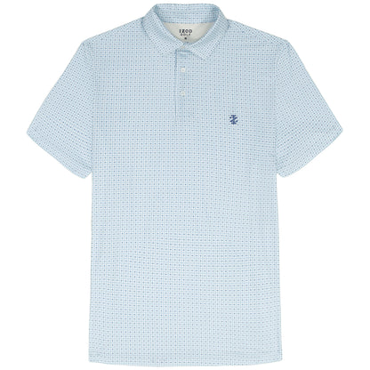 Izod GOLF SWINGFLEX ELITE PRINTED POLO - TANAGER TURQUOISE