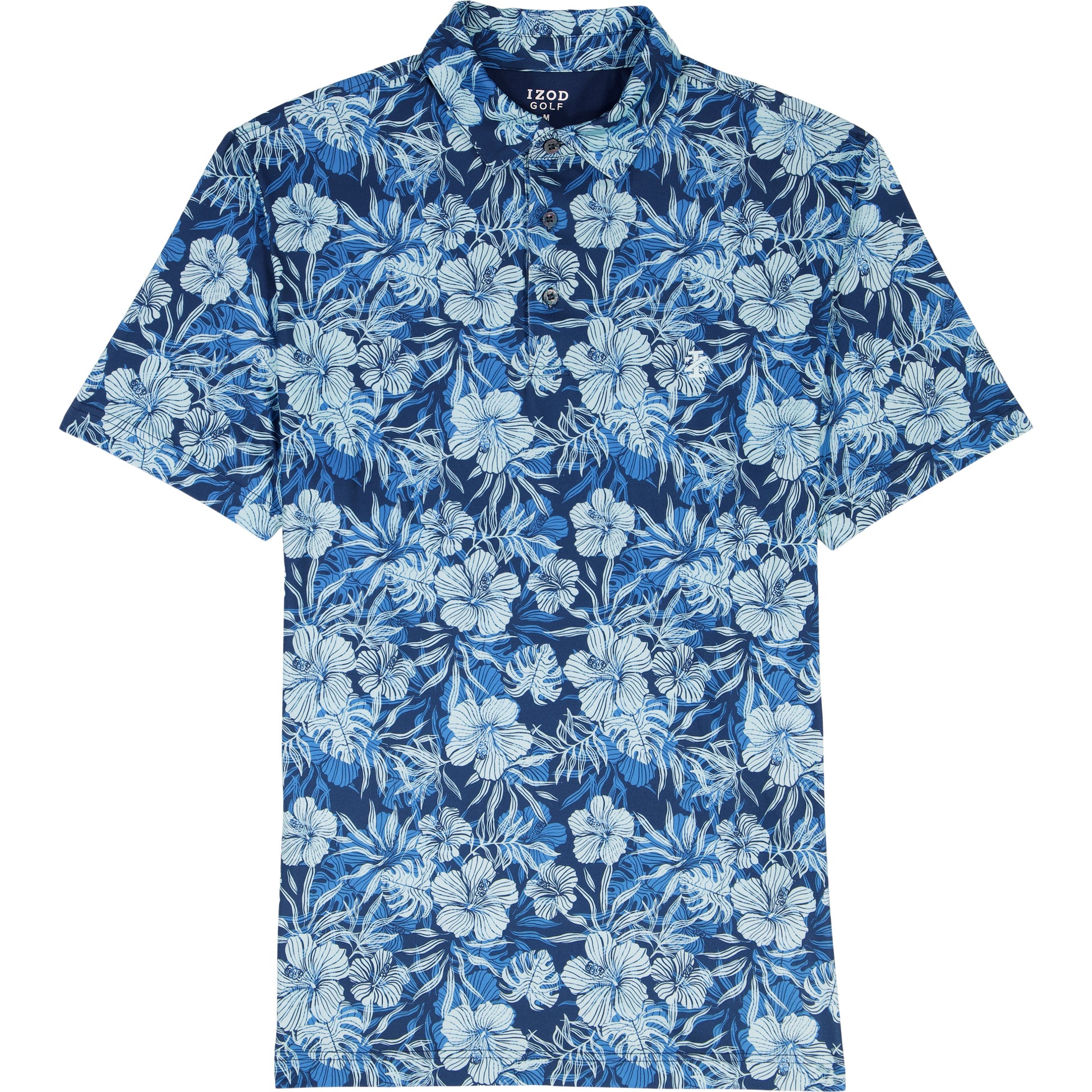Izod GOLF SWINGFLEX ELITE PRINTED POLO - TANAGER TURQUOISE