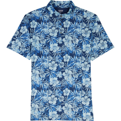 Izod GOLF SWINGFLEX ELITE PRINTED POLO - TANAGER TURQUOISE