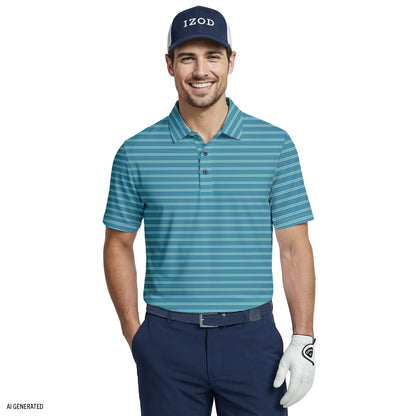 Izod GOLF SWINGFLEX ELITE PRINTED POLO - TEAL