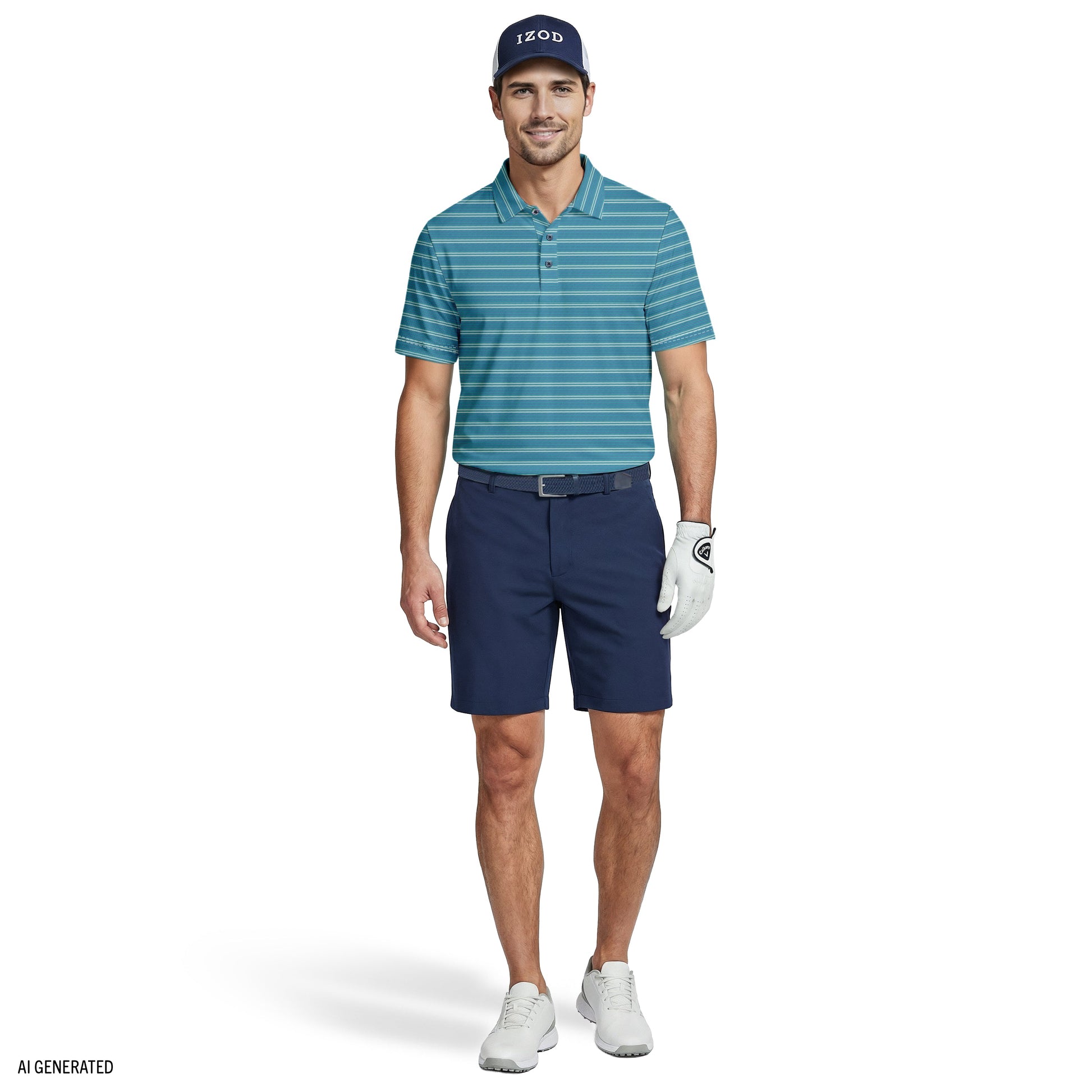 Izod GOLF SWINGFLEX ELITE PRINTED POLO - TEAL