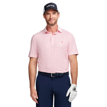 Izod GOLF SWINGFLEX ELITE PRINTED POLO - WHITE