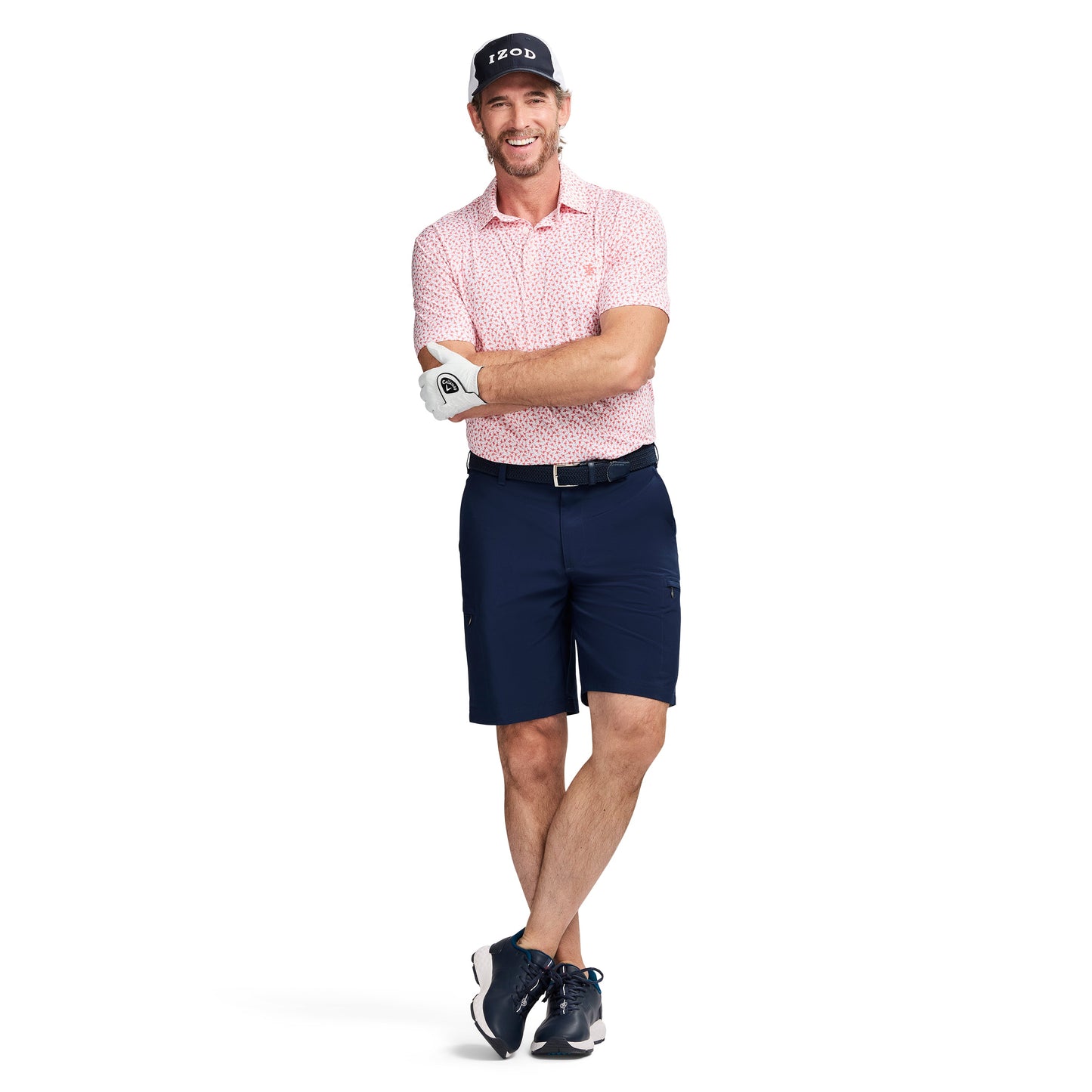 Izod GOLF SWINGFLEX ELITE PRINTED POLO - WHITE