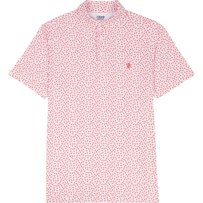Izod GOLF SWINGFLEX ELITE PRINTED POLO - WHITE