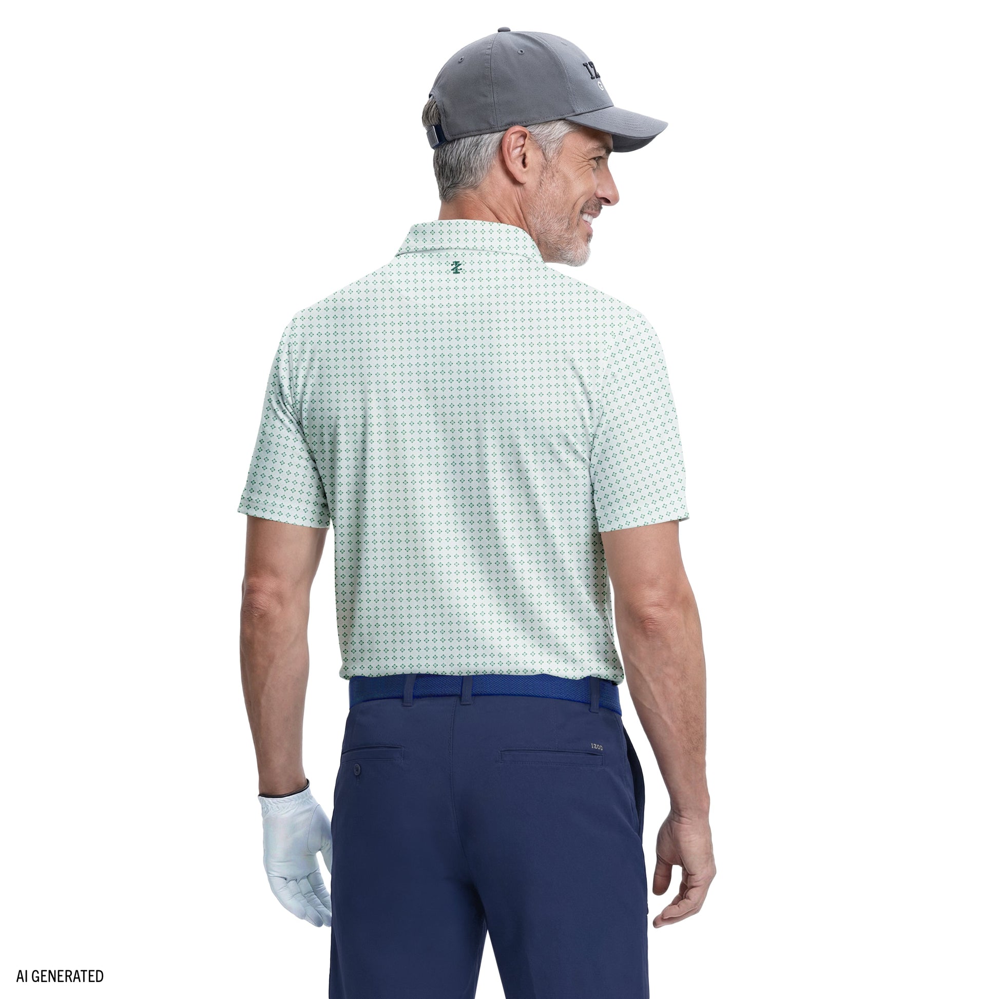Izod GOLF SWINGFLEX ELITE PRINTED POLO - WHITE